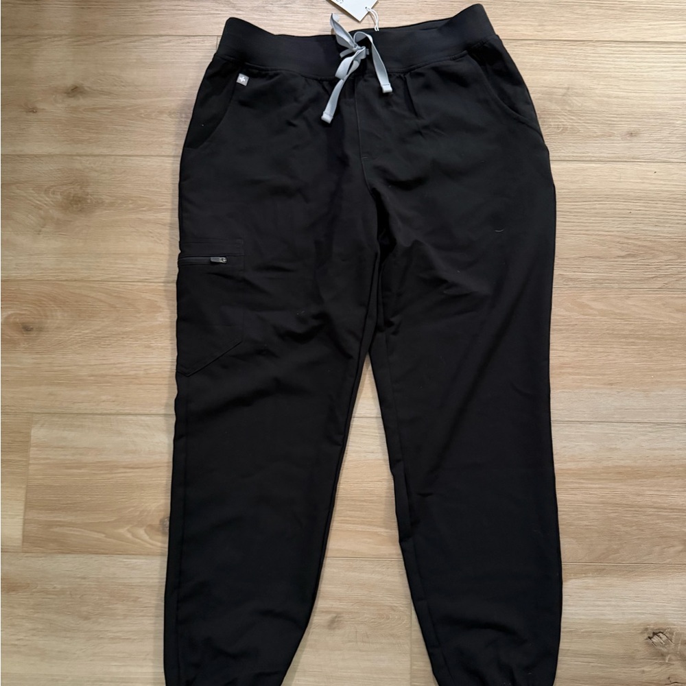Figs Black Zamora Joggers with Gray Accents